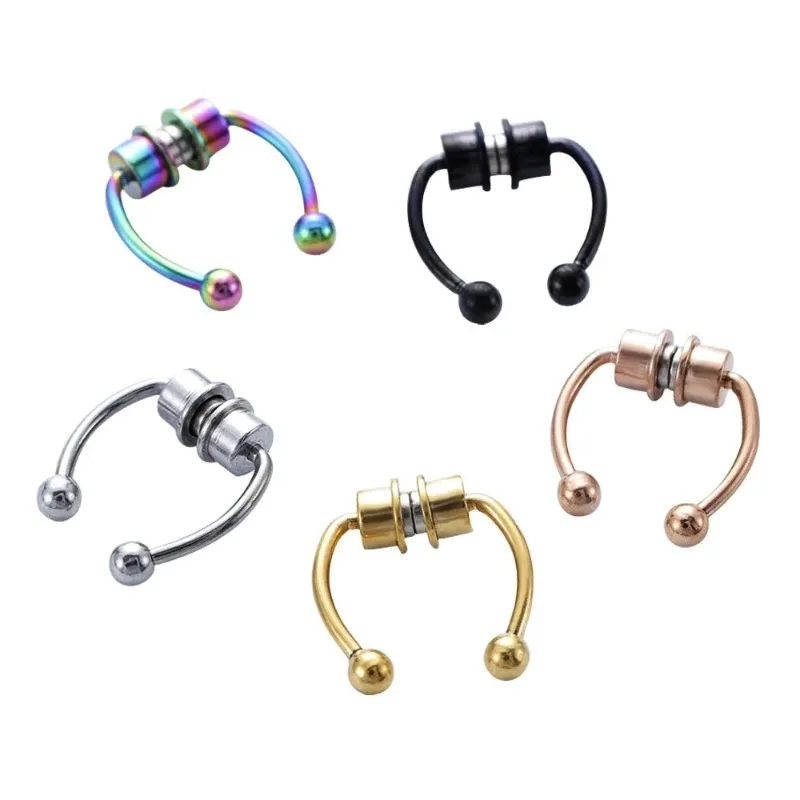 Body Jewelry Hoops - Anéis de nariz magnéticos falsos, 1/2/3
