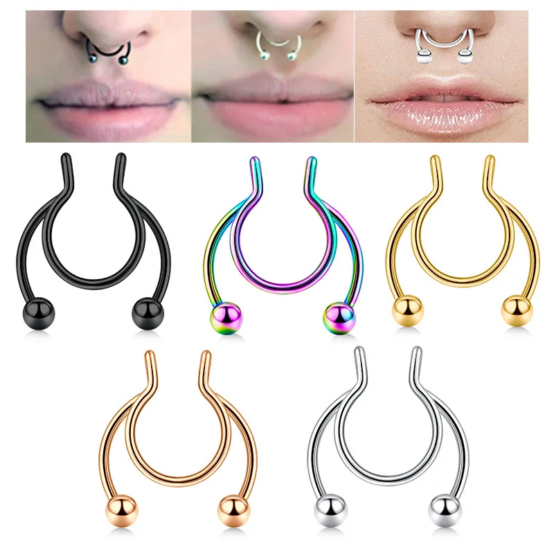 Body Jewelry Hoops - Anel de nariz falso em forma
