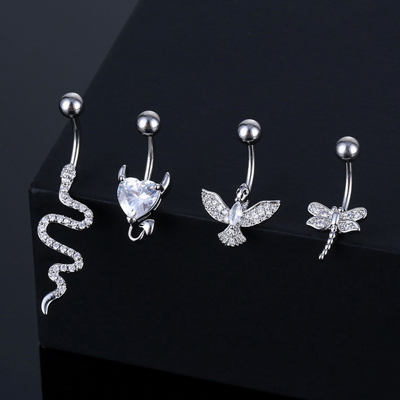 Body Jewelry Hoops - Anel de umbigo de cristal em