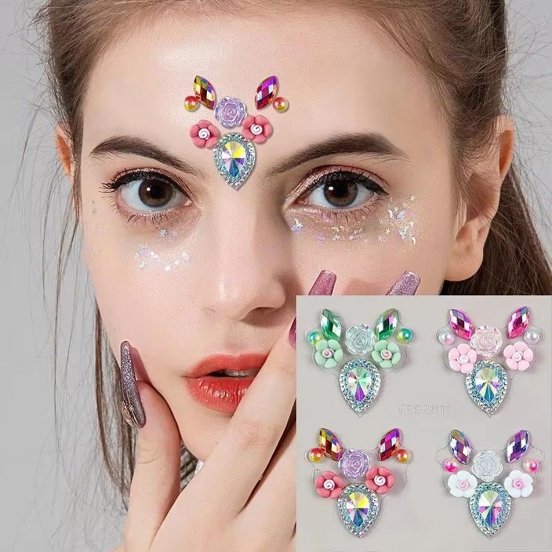 Body Jewelry Eyebrow - Adesivos de Strass 3D para Olhos