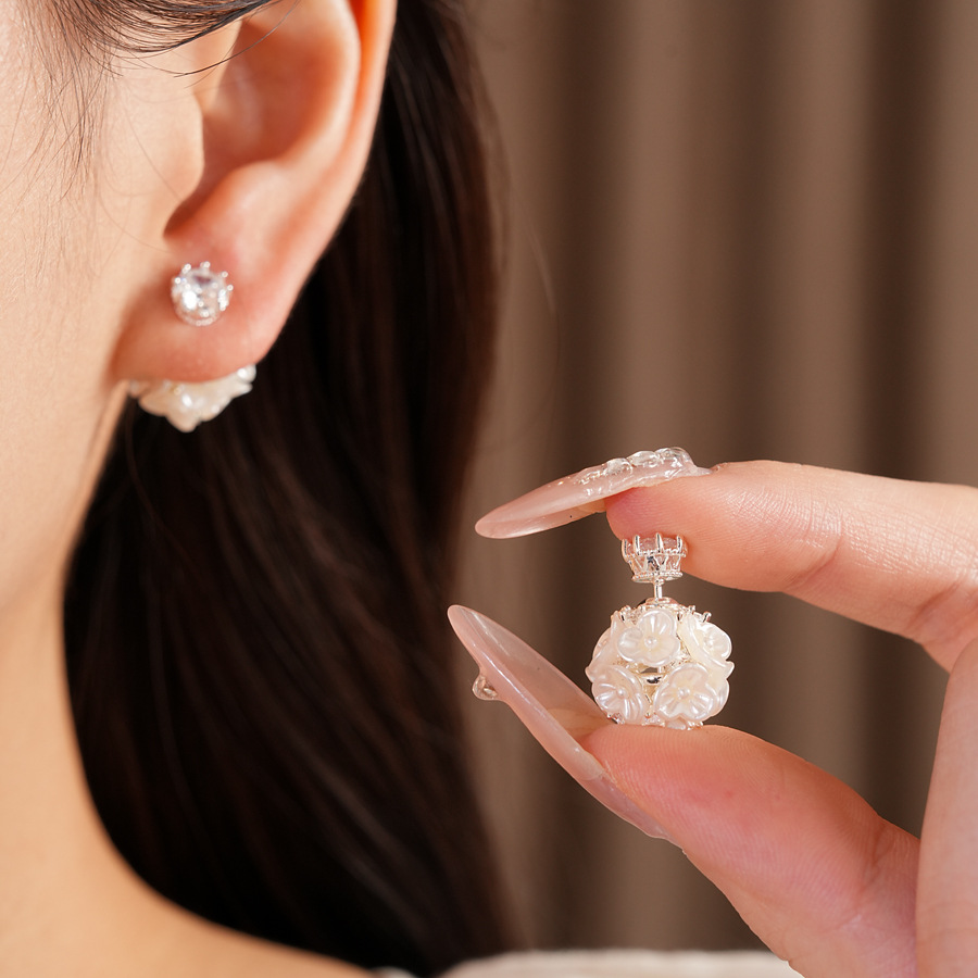 Cluster Stud Ear - Brincos de Zircônia em Forma de