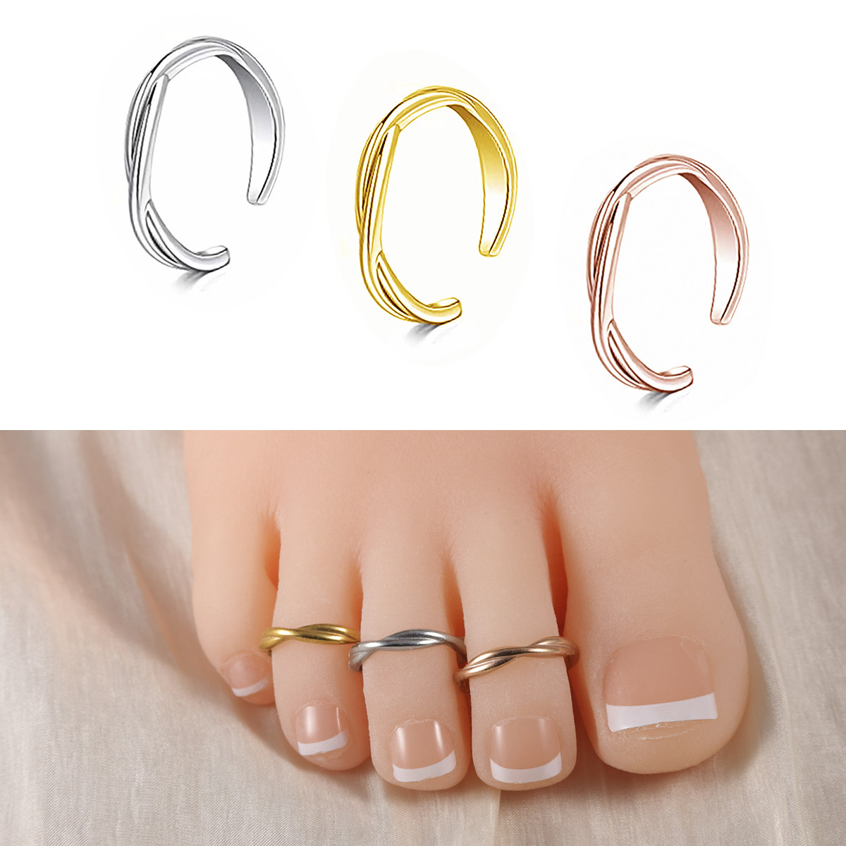 Body Jewelry Hoops - Anel de pé de aço inoxidável