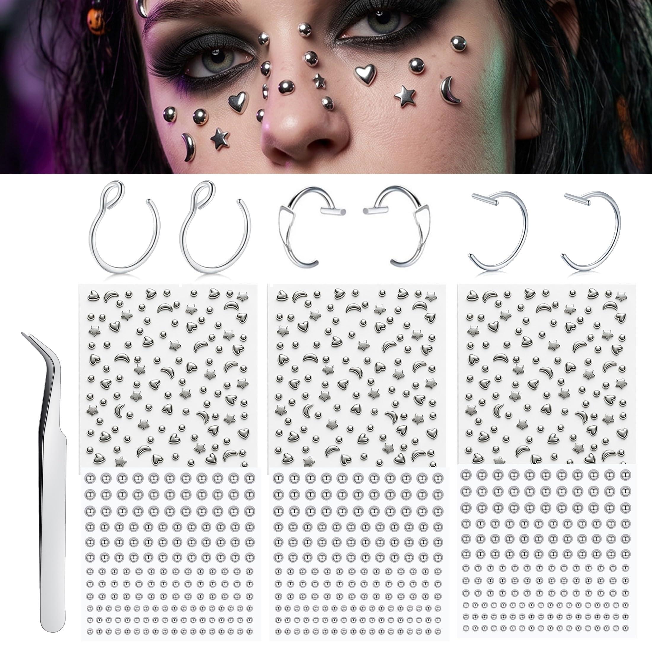 Body Jewelry Hoops - Piercings Falsos Adesivos: Piercing de Nariz,