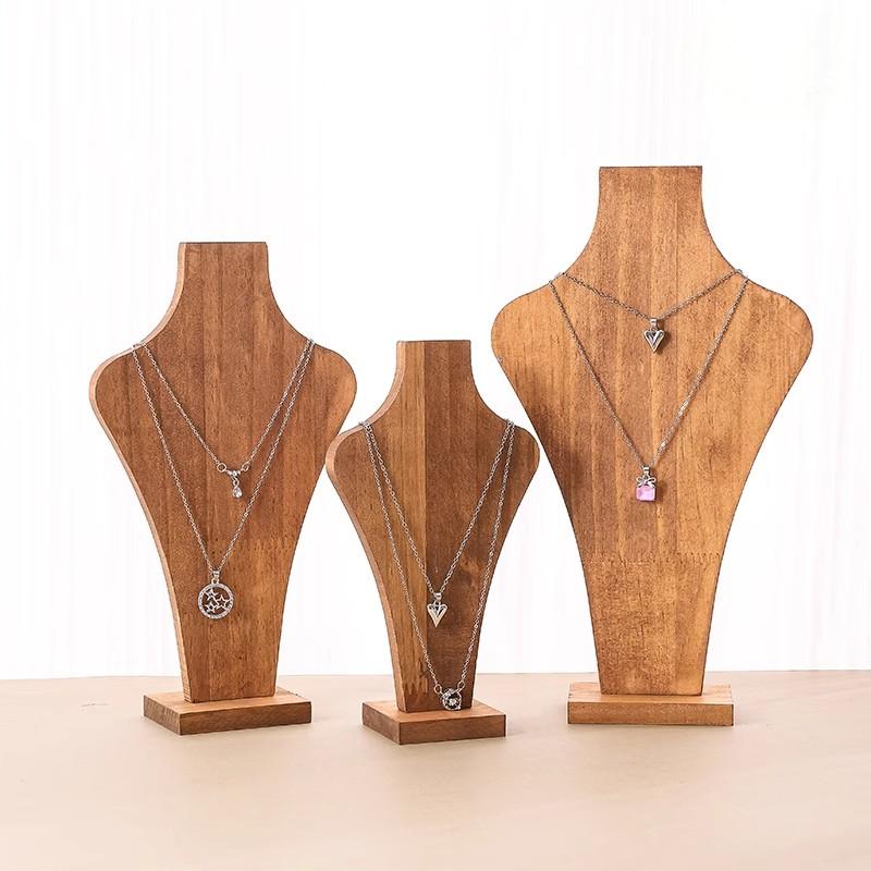 Body Jewelry Holder - Manequim destacável de madeira de nogueira,