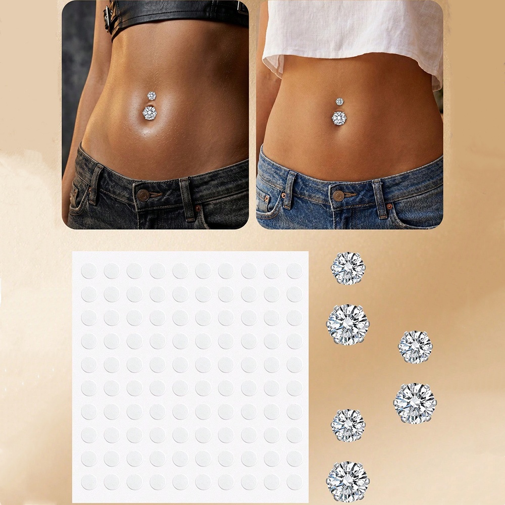 Body Jewelry Hoops - Piercing Falso para Umbigo com Zircônia