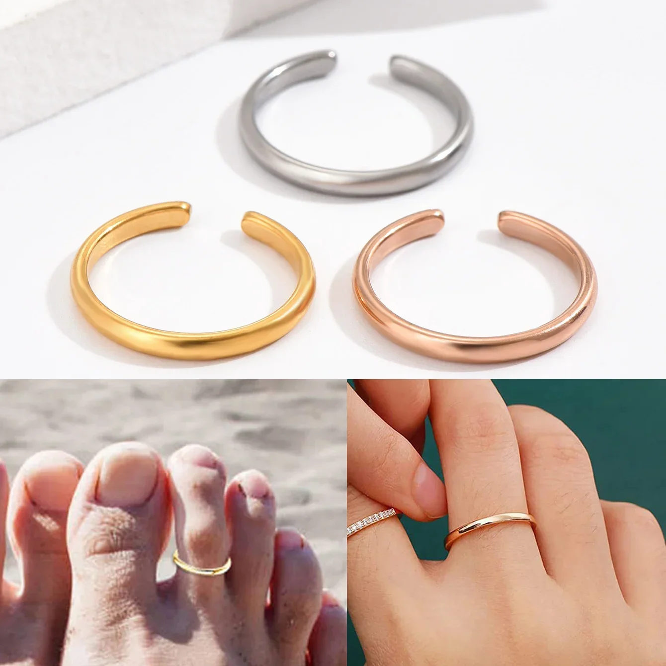 Body Jewelry Hoops - 1pc anéis de dedo do pé