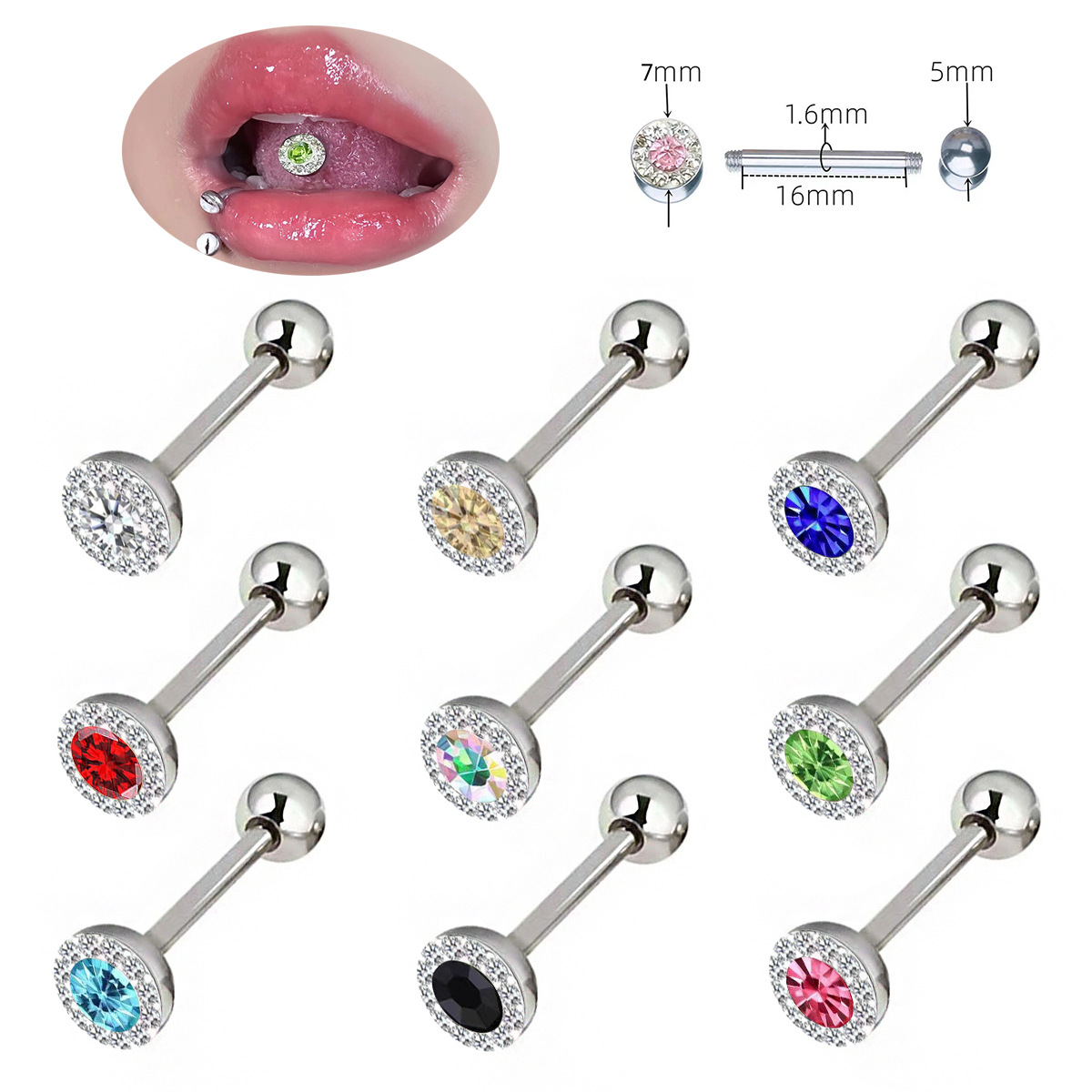 Body Jewelry Plus - Anel de Língua Moderno em Forma