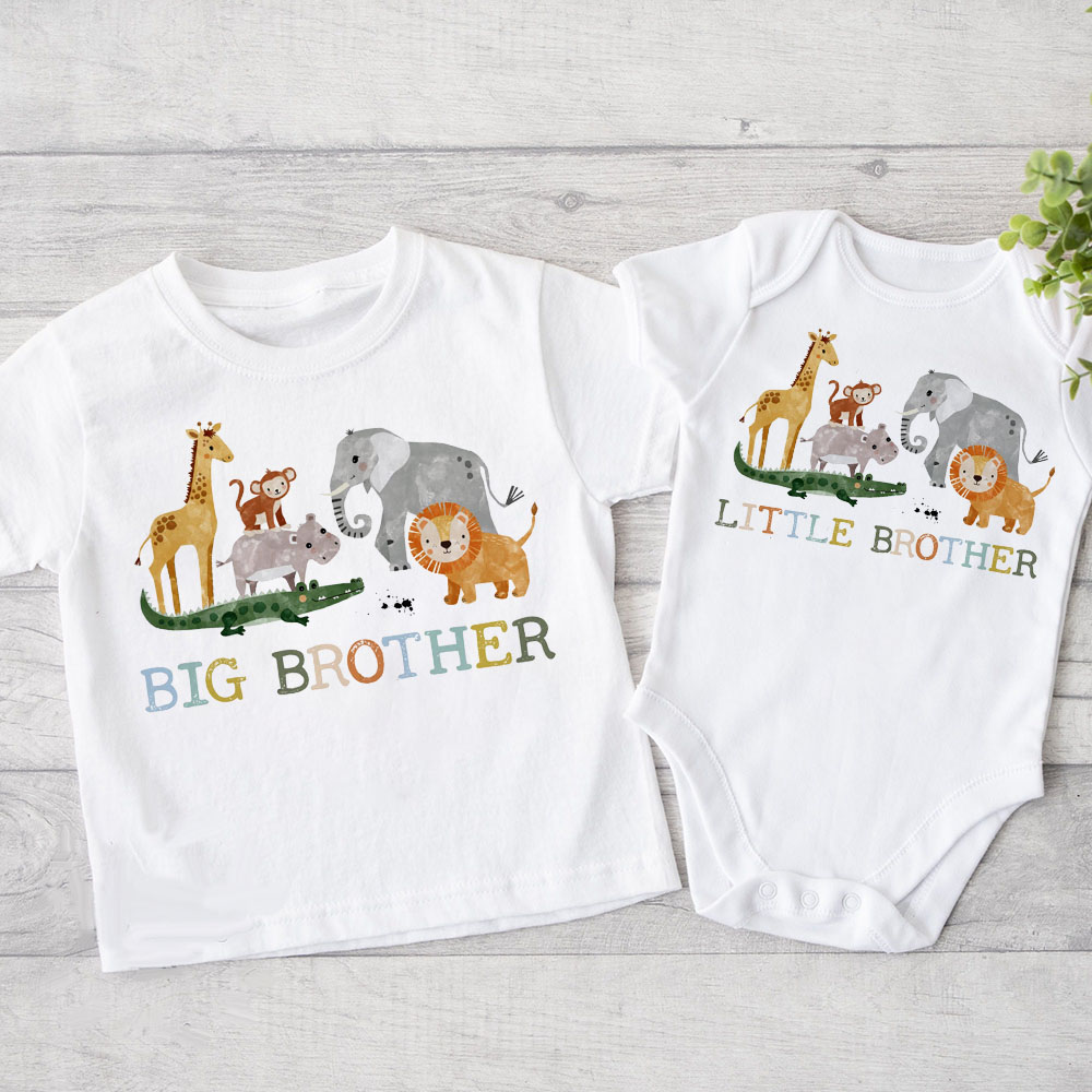 Body Jewelry Plus - Safári infantil Animais Bodysuit impresso, Big