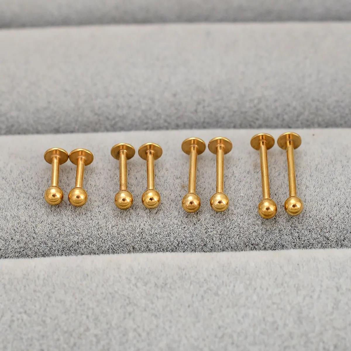 Body Jewelry Trend - 6/8/10/12mm de aço inoxidável bola dourada