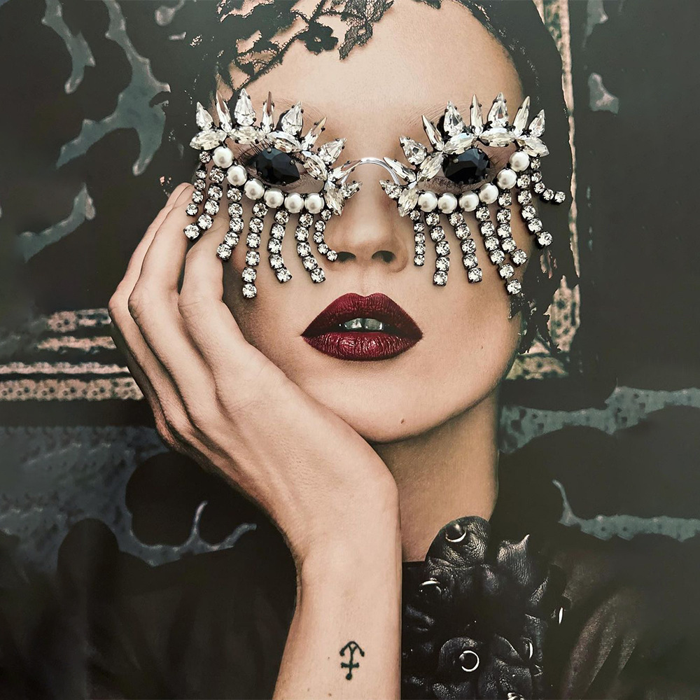Body Jewelry Sale - Stonefans-Tassel Óculos Quadro para Mulheres, Designer