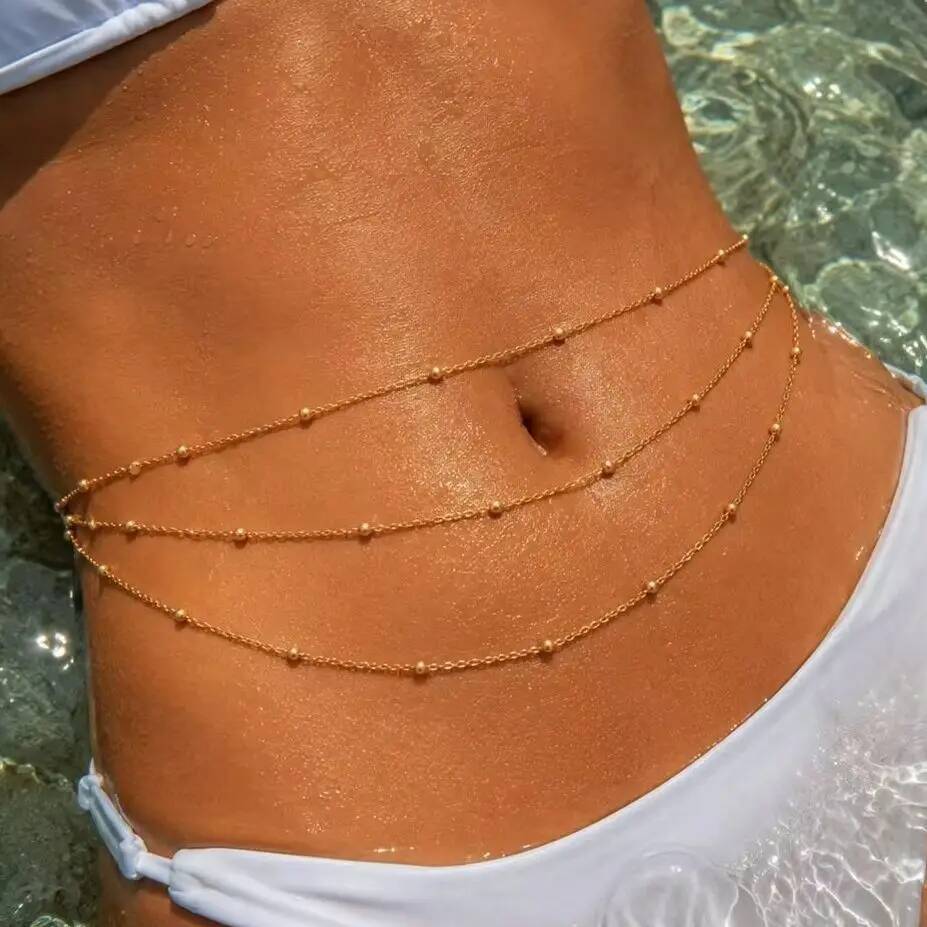 Body Jewelry Gold Plated - IngeSight.Z Corrente de Cintura Feminina Boho
