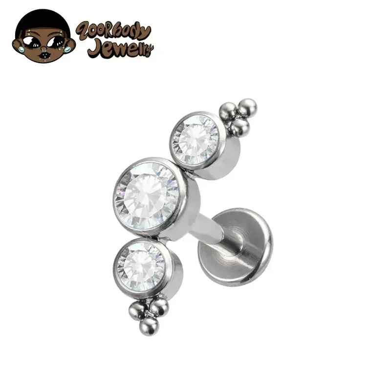 Cluster Stud Ear - ASTM F136 Piercing de titânio 16/18G
