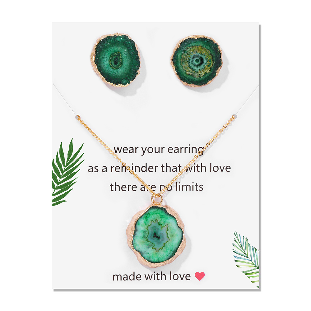 Natural Verde Druzy Ágatas Clu - Cluster Stud Ear avaliação e preço