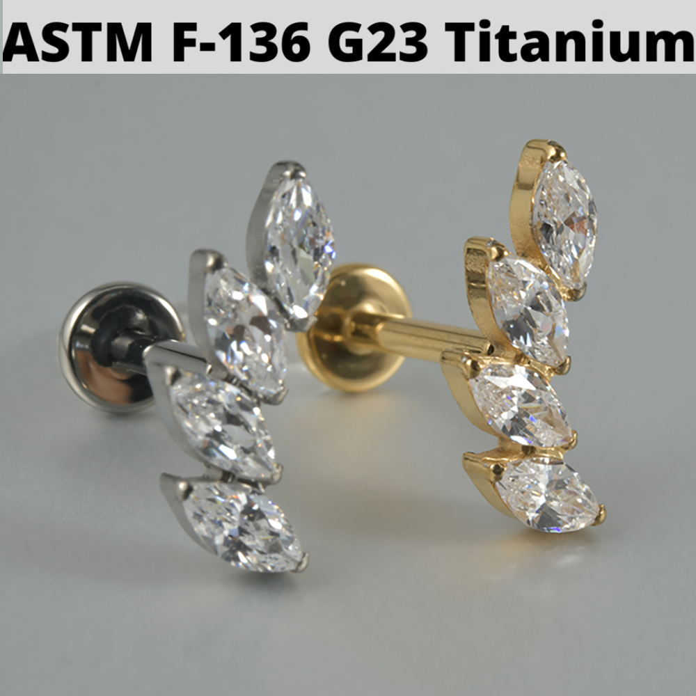 Brincos de cartilagem de titân - Cluster Stud Ear avaliação e preço
