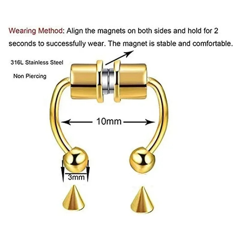 Anéis de nariz magnéticos fals - Body Jewelry Hoops avaliação e preço