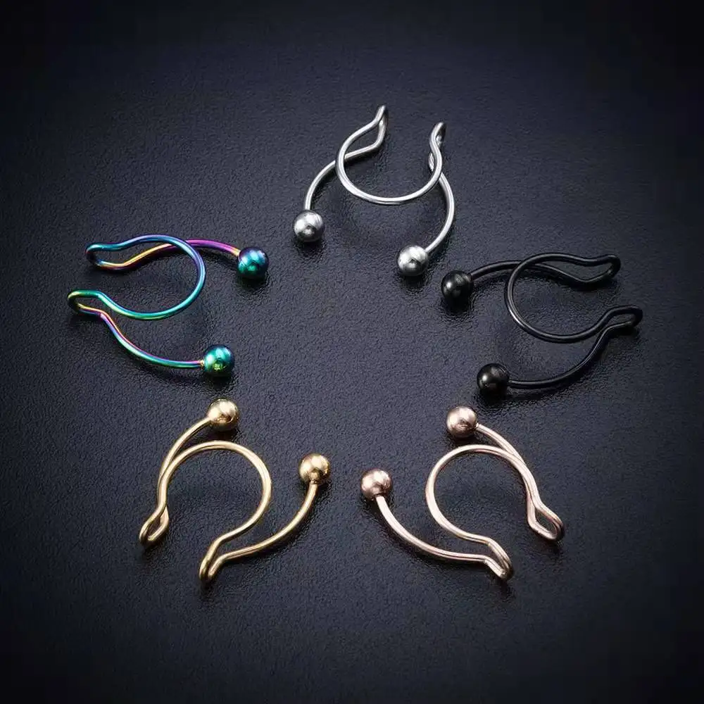 Anel de nariz falso em forma d - Body Jewelry Hoops avaliação e preço