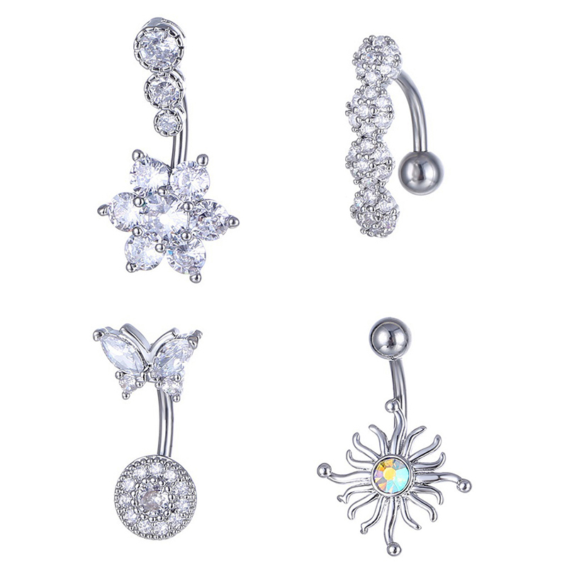 Anel de umbigo de cristal em f - Body Jewelry Hoops avaliação e preço