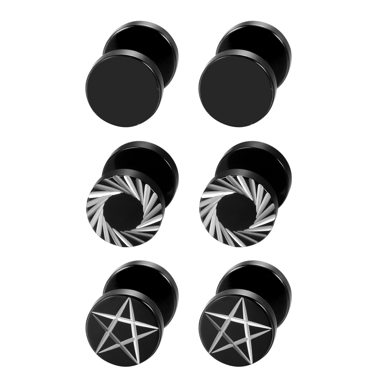 2 peças/6 peças preto de aço i - Body Jewelry Tunnels avaliação e preço