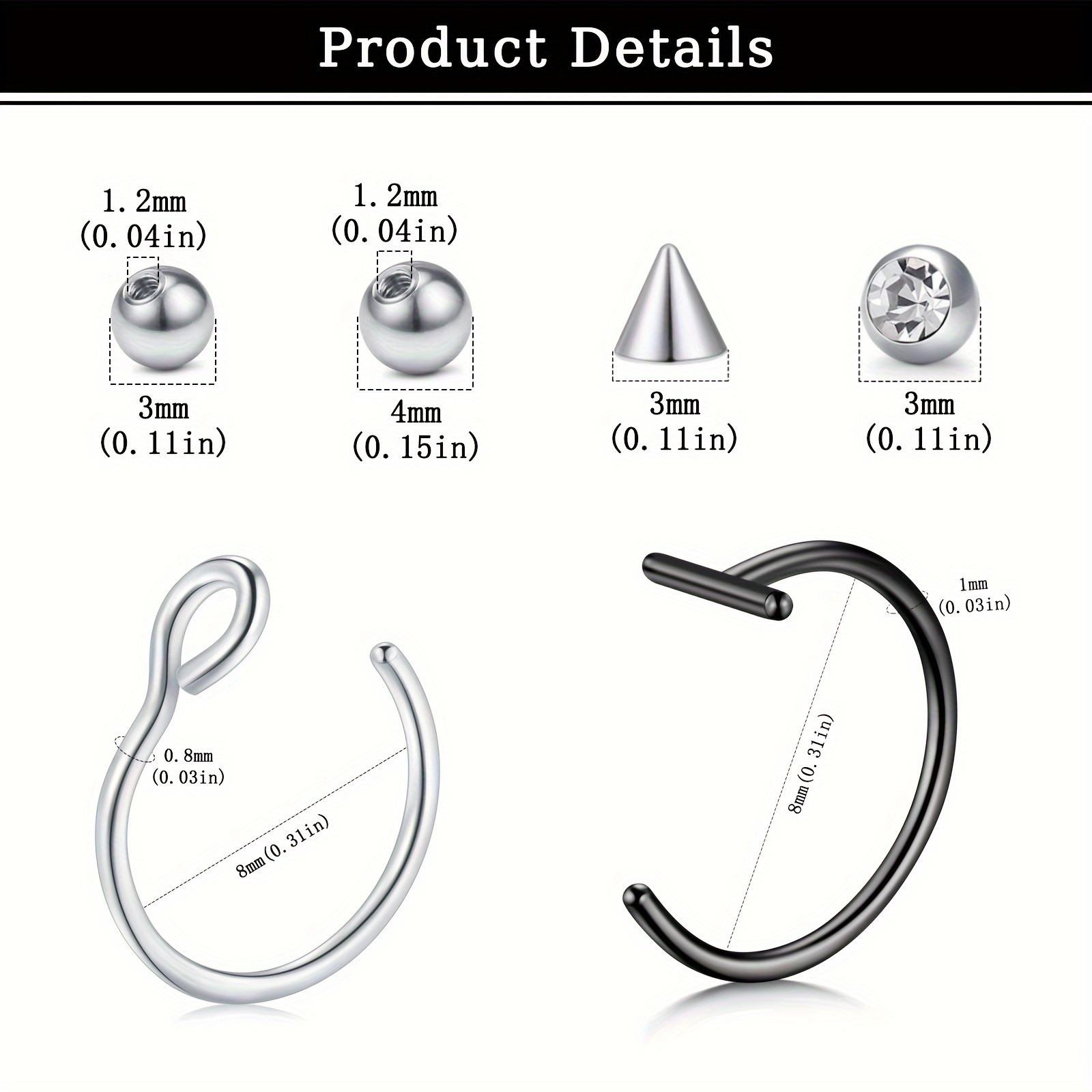 Piercings Falsos, Anel de Lábi - Body Jewelry Hoops avaliação e preço