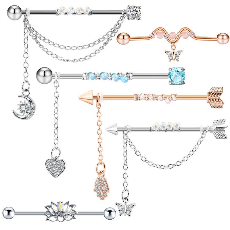 Brincos longos de aço cirúrgic - Body Jewelry Trend avaliação e preço