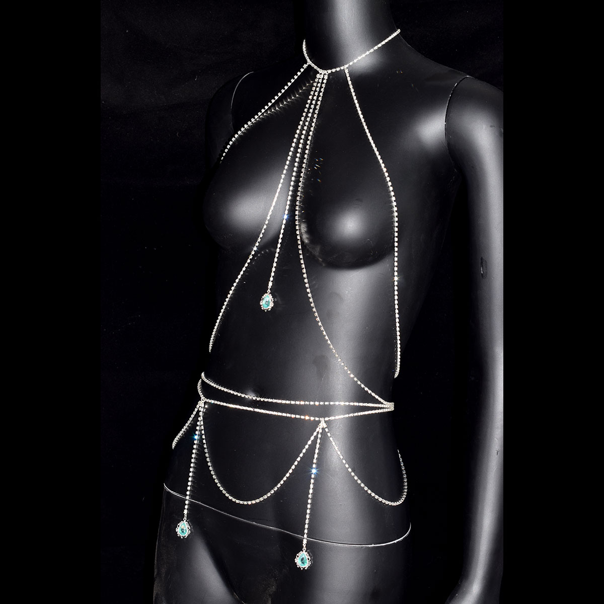 Sexy strass sutiã cintura corr - Body Jewelry Trend avaliação e preço