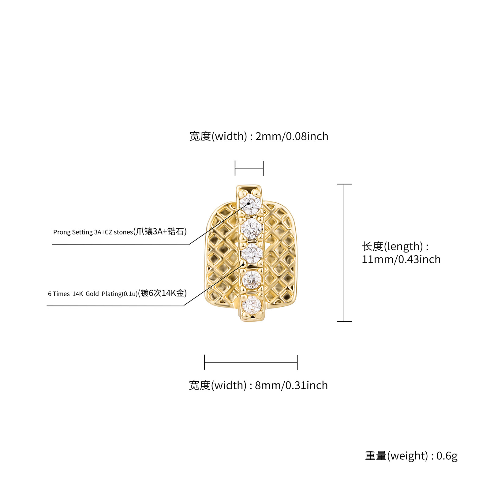 RACHELZ-CZ Tampas de Dente de  - Body Jewelry Gold Plated avaliação e preço