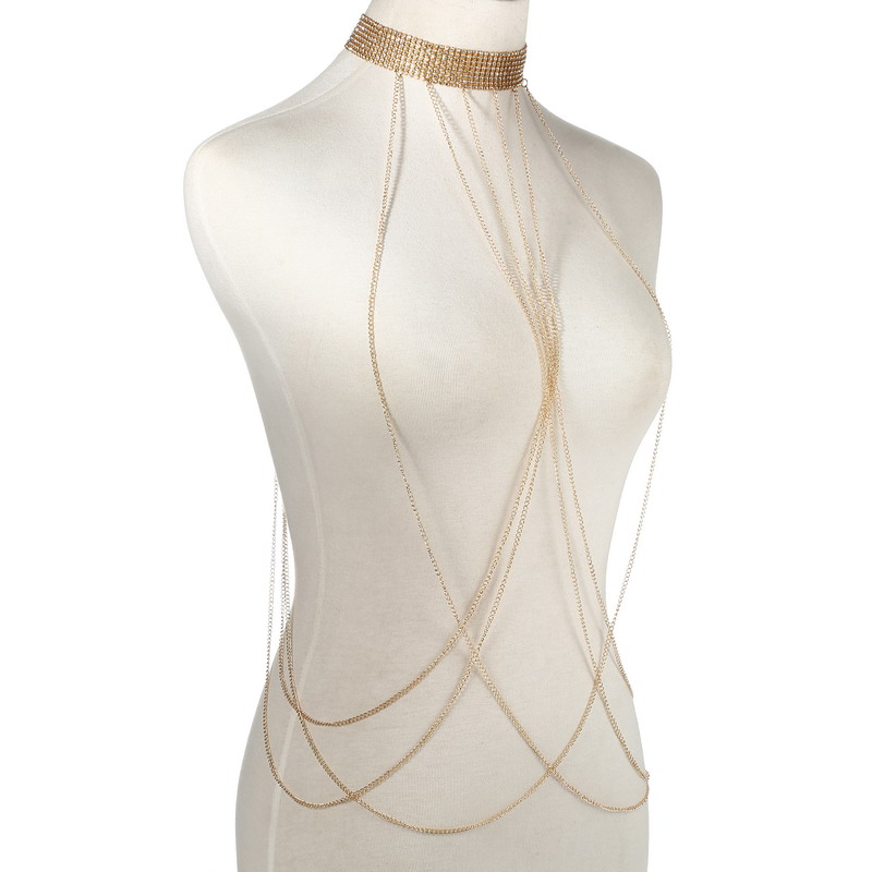 Corrente de corpo cor dourada  - Body Jewelry Sale avaliação e preço