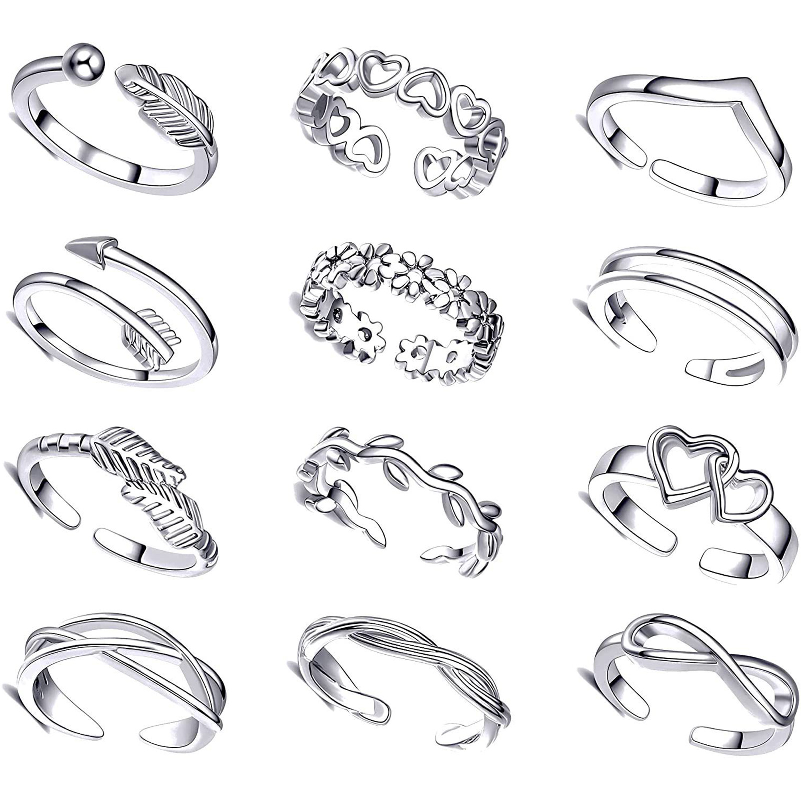 10/12 pçs anéis de dedo do pé  - Body Jewelry Hoops avaliação e preço