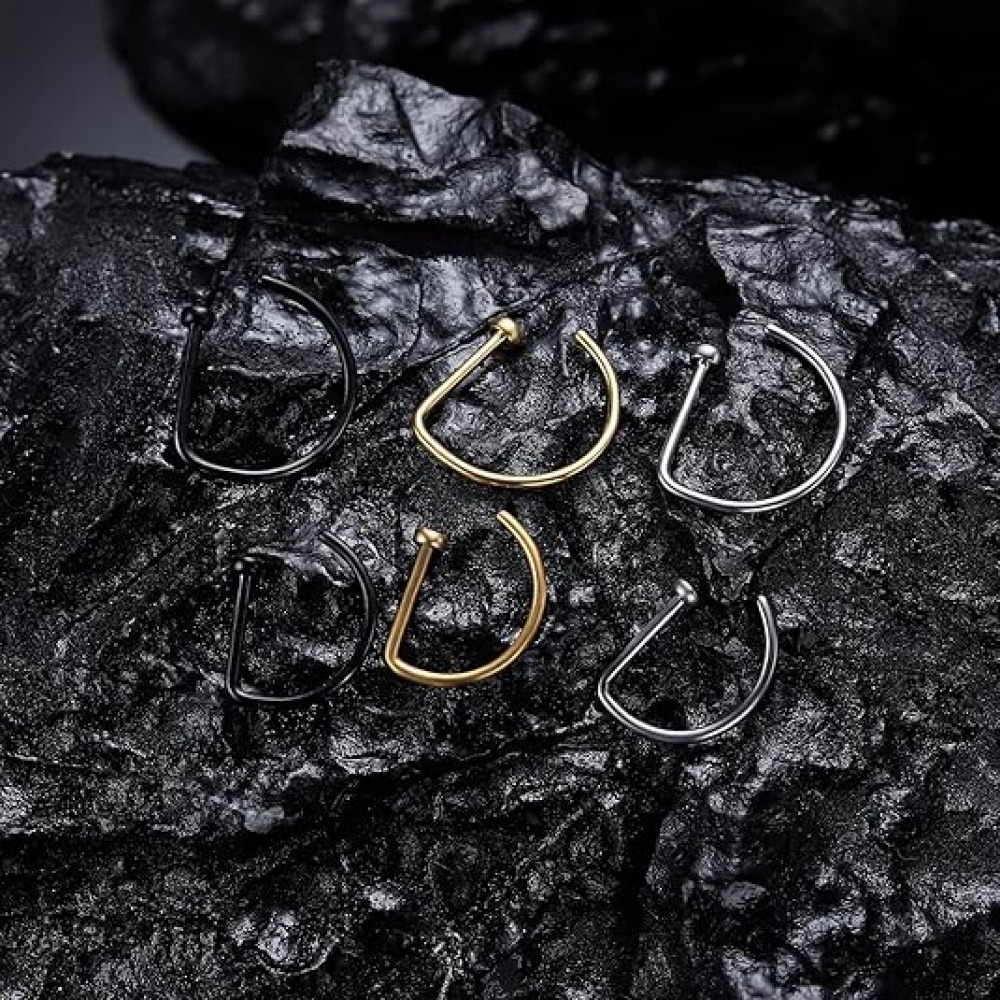Pacote com 4 Anéis de Nariz Fa - Body Jewelry Hoops avaliação e preço