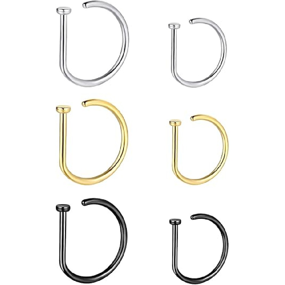 Pacote com 4 Anéis de Nariz Fa - Body Jewelry Hoops avaliação e preço