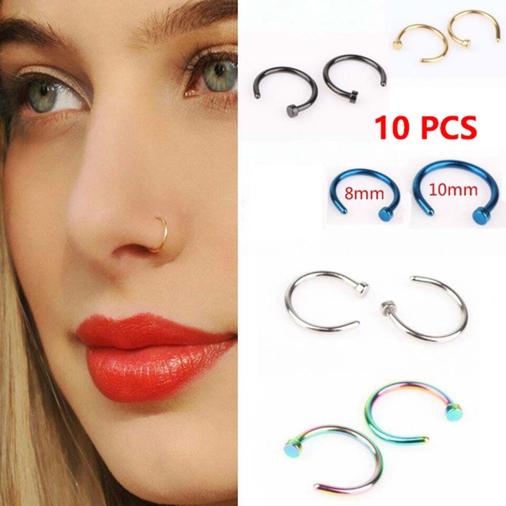 10 peças de brincos finos de a - Body Jewelry Hoops avaliação e preço
