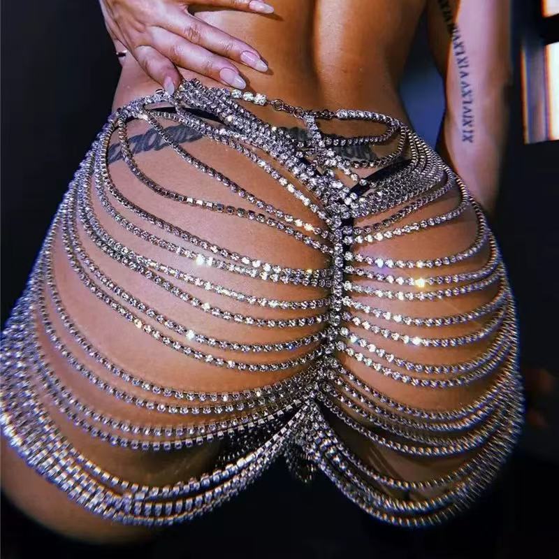 1pcsexy moda strass bunda saia - Body Jewelry Tunnels avaliação e preço