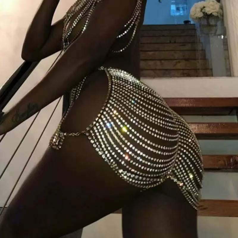 1pcsexy moda strass bunda saia - Body Jewelry Tunnels avaliação e preço