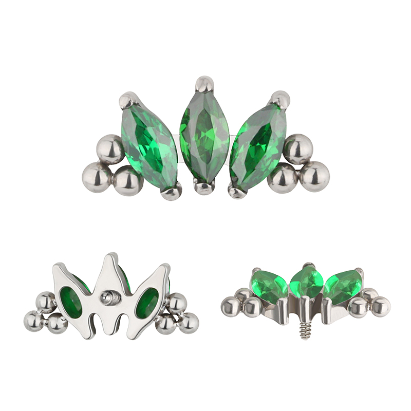 Titânio CZ Cartilagem Brincos, - Cluster Stud Ear avaliação e preço